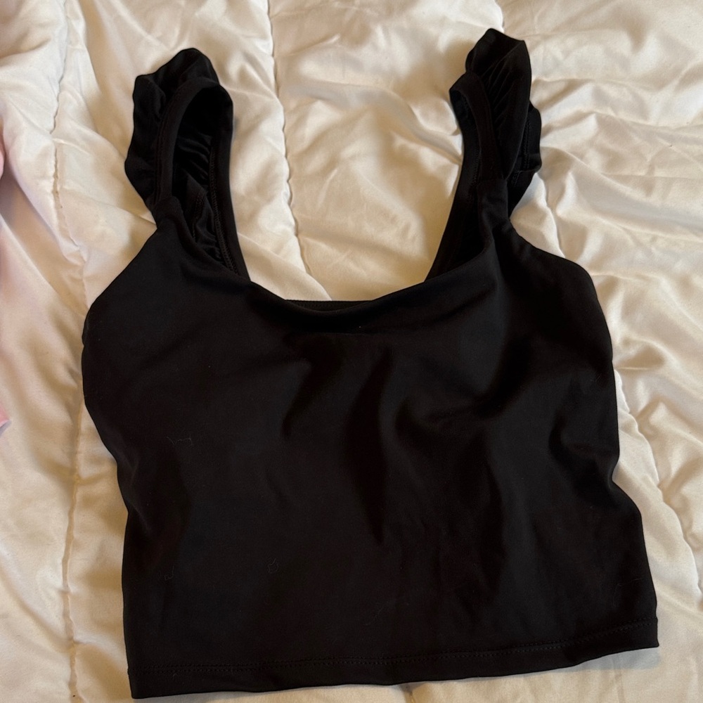 Blogilates ruffle tank top with bra
